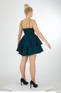 Anneli drape dressed green short gown standing whole body 0006.jpg